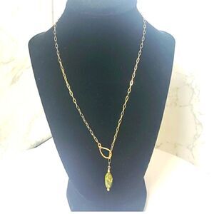 ARTISAN MINIMALIST Paperclip Chain w/Tumbled Stone Charm Pendant